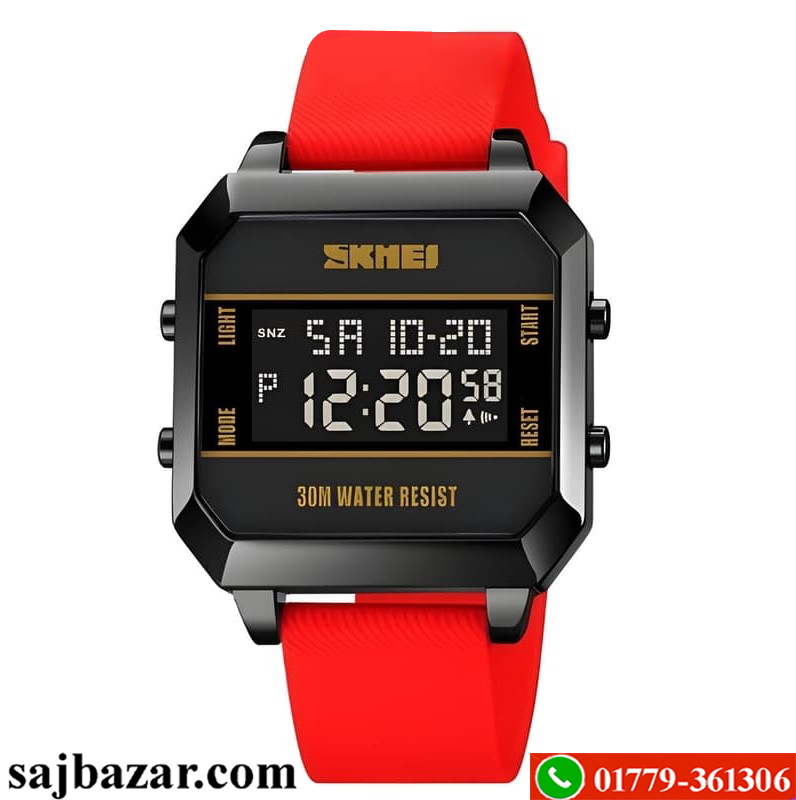 SKMEI 1848 LED Luminous Fashionable Sport Watch(Red Belt)
