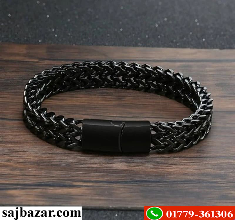 Luxurious Men’s Stainless Steel Bracelet- Black