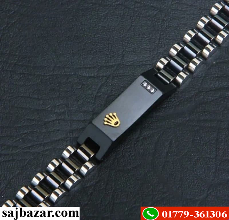 Luxurious Men’s Rolex Stainless Steel Bracelet- Black